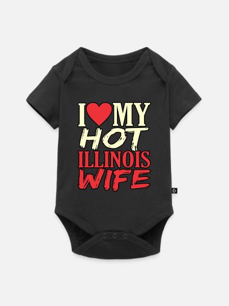 Illinois Frau Geschenk - Baby Premium Kurzarmbody - Schwarz