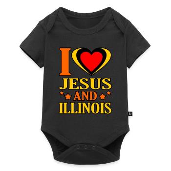 J’aime Jésus et le cadeau de l’Illinois - Body à manches courtes Premium Bébé - noir - Devant