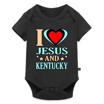 I love Jesus and Kentucky gift - Baby Premium short-sleeve bodysuit - black - Front