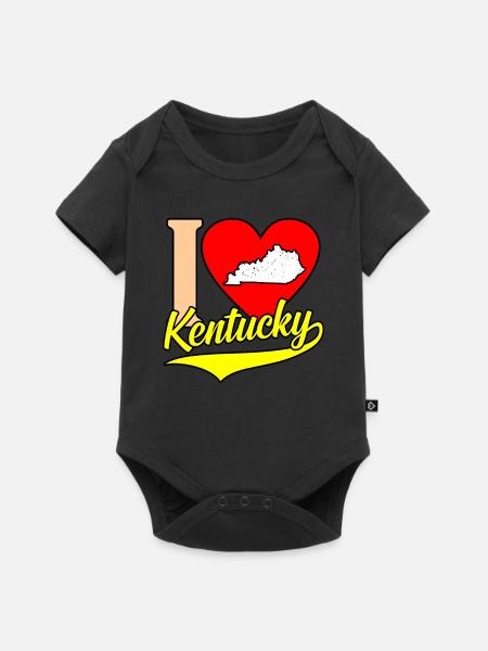 I Herz kentucky geschenk - Baby Premium Kurzarmbody - Schwarz