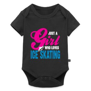 Juste une fille qui aime le thé vintage de patinage sur glace - Body à manches courtes Premium Bébé - noir - Devant