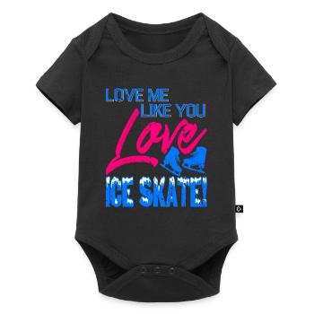Aimez-moi comme vous aimez le patin à glace! Drôle de T-Shirt - Body à manches courtes Premium Bébé - noir - Devant
