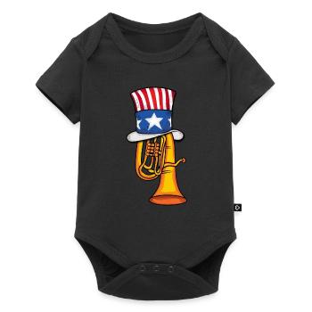 Tuba Music USA 4th Of July Amerika Big Band Tuba - Baby Premium short-sleeve bodysuit - black - Front