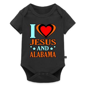 I love Jesus and Alabama gift - Baby Premium short-sleeve bodysuit - black - Front