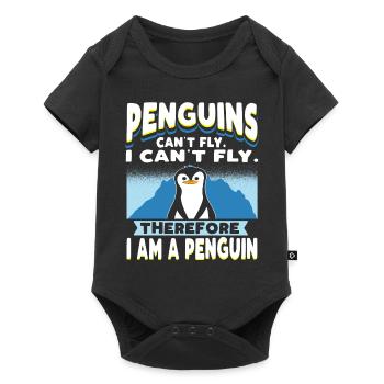 Penguins Can't Fly Funny Penguin - Baby Premium short-sleeve bodysuit - black - Front
