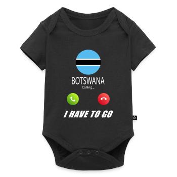 Botswana ruft an Lusiger Flaggen Spruch - Baby Premium Kurzarmbody - Schwarz - Vorne