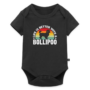 Bollipoo Chien Race De Chien Cadeau Chien Bollipoo - Body à manches courtes Premium Bébé - noir - Devant