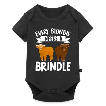 Scottish Highland Cattle Cow - Baby Premium short-sleeve bodysuit - black - Front