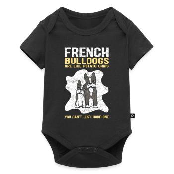 French Bulldog | French Bulldog Gift - Baby Premium short-sleeve bodysuit - black - Front