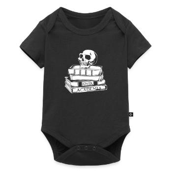 Crâne sur des livres - Dark Academia - Body à manches courtes Premium Bébé - noir - Devant
