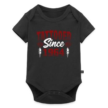 Tattooed Since 1964 Red Rose Theme - Baby Premium short-sleeve bodysuit - black - Front