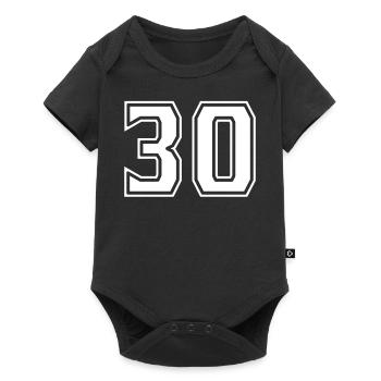 30 In Weiss - Baby Premium Kurzarmbody - Schwarz - Vorne