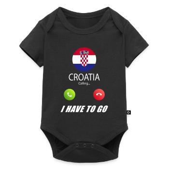 Croatia calls lusiger flags slogan - Baby Premium short-sleeve bodysuit - black - Front