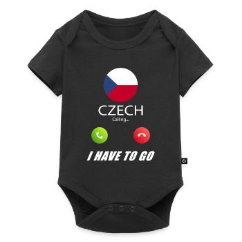 La République tchèque qualifie les drapeaux lusiger de slogan - Body à manches courtes Premium Bébé - noir - Devant