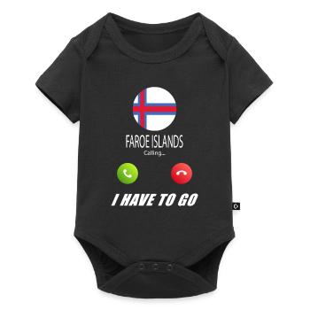 Faroe Islands calls lusiger flags saying - Baby Premium short-sleeve bodysuit - black - Front
