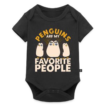 Drôle d’idée cadeau animal motif pingouin - Body à manches courtes Premium Bébé - noir - Devant