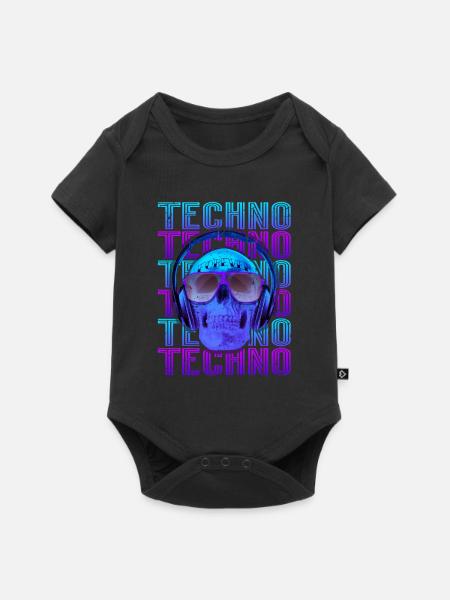 Techno Musik - Baby Premium Kurzarmbody - Schwarz
