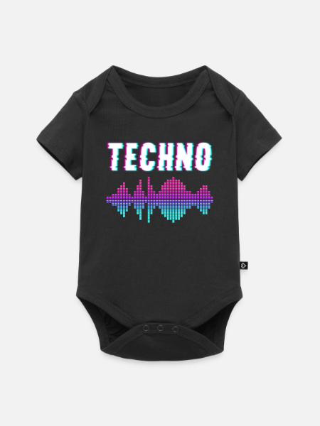 Techno Musik - Baby Premium Kurzarmbody - Schwarz