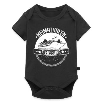 Heimathafen Flensburg Moin Flensburger Norddeutsch - Baby Premium Kurzarmbody - Schwarz - Vorne