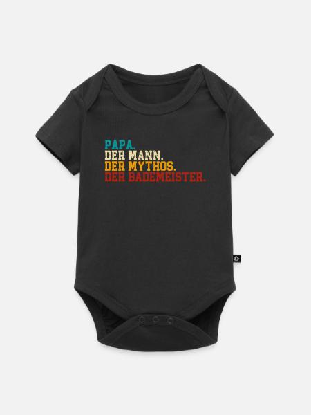 Rettungsschwimmer Papa Bademeister - Baby Premium Kurzarmbody - Schwarz