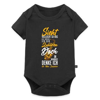 Lustiges Saxophon Geschenk - Baby Premium Kurzarmbody - Schwarz - Vorne
