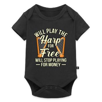 Harfe - Baby Premium Kurzarmbody - Schwarz - Vorne