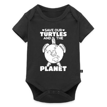 Jour de la Terre : Sauvez nos tortues et le - Body à manches courtes Premium Bébé - noir - Devant