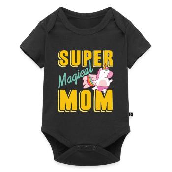 Super Magical Mom Cute Unicorn T-Shirt Present - Baby Premium short-sleeve bodysuit - black - Front