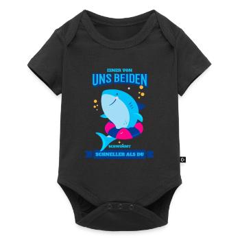 Schwimmen Lernen Einer Von Uns Beiden Schwimmt - Baby Premium Kurzarmbody - Schwarz - Vorne