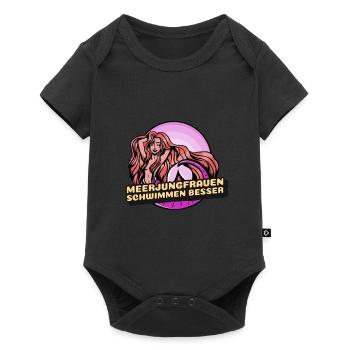 Schwimmen Spruch Lustig Meerjungfrauen Schwimmen - Baby Premium Kurzarmbody - Schwarz - Vorne