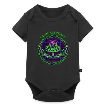 Clan Aberdale Schottischer Tartan Keltische Distel - Baby Premium Kurzarmbody - Schwarz - Vorne
