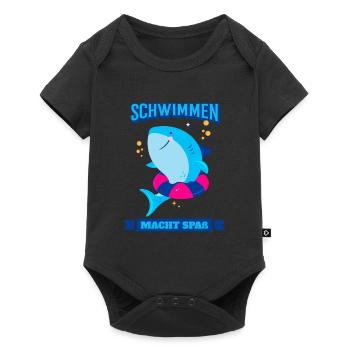 Schwimmen Lernen Schwimmen Macht Spaß - Baby Premium Kurzarmbody - Schwarz - Vorne