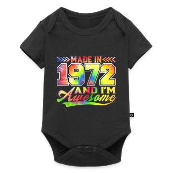 Fabriqué en 1972 et je suis génial Tie Dye coloré - Body à manches courtes Premium Bébé - noir - Devant