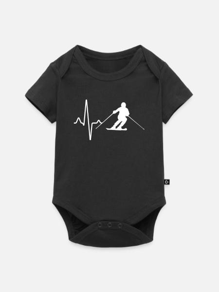 Ski Herzschlag - Premium kortærmet baby-body - sort