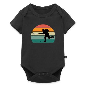 Joueur de hockey hockey sur gazon Hockey sur glace Hockey sur glace Hockey sur glace - Body à manches courtes Premium Bébé - noir - Devant
