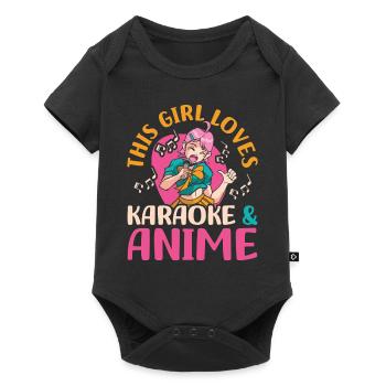 Cette fille adore le karaoké | Amateurs d’anime | - Body à manches courtes Premium Bébé - noir - Devant