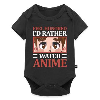 Je préférerais regarder l’anime | Amateurs d’anime | - Body à manches courtes Premium Bébé - noir - Devant