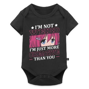 Pas étrange, je suis juste plus créatif | - Body à manches courtes Premium Bébé - noir - Devant