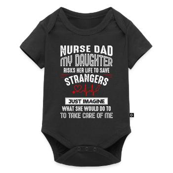 Nurse Papa Gift - Baby Premium short-sleeve bodysuit - black - Front