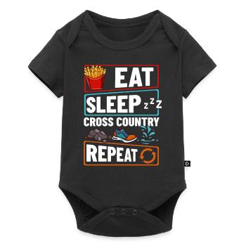 Cross Country Running Crosslauf Geländelauf Laufen - Baby Premium short-sleeve bodysuit - black - Front