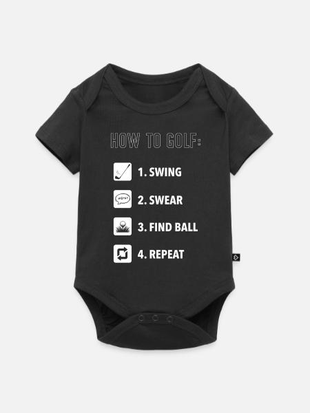 Wie Man Golf Spielt, Golfball - Baby Premium Kurzarmbody - Schwarz