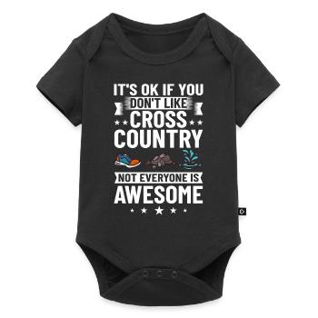 Cross Country Running Crosslauf Geländelauf Laufen - Baby Premium short-sleeve bodysuit - black - Front