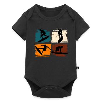 Surfing Surf Surfer - Baby Premium short-sleeve bodysuit - black - Front