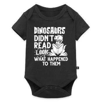 Dinosaur Book Read Dino Read Funny Readers - Baby Premium short-sleeve bodysuit - black - Front