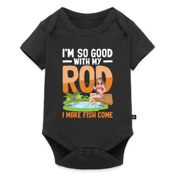I'm So Good With My Rod I Make Fish Come - Baby Premium Kurzarmbody - Schwarz - Vorne