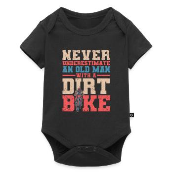 Motocross Ne sous-estimez jamais un vieil homme - Body à manches courtes Premium Bébé - noir - Devant