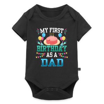 Mon premier anniversaire en tant que père papa papa - Body à manches courtes Premium Bébé - noir - Devant