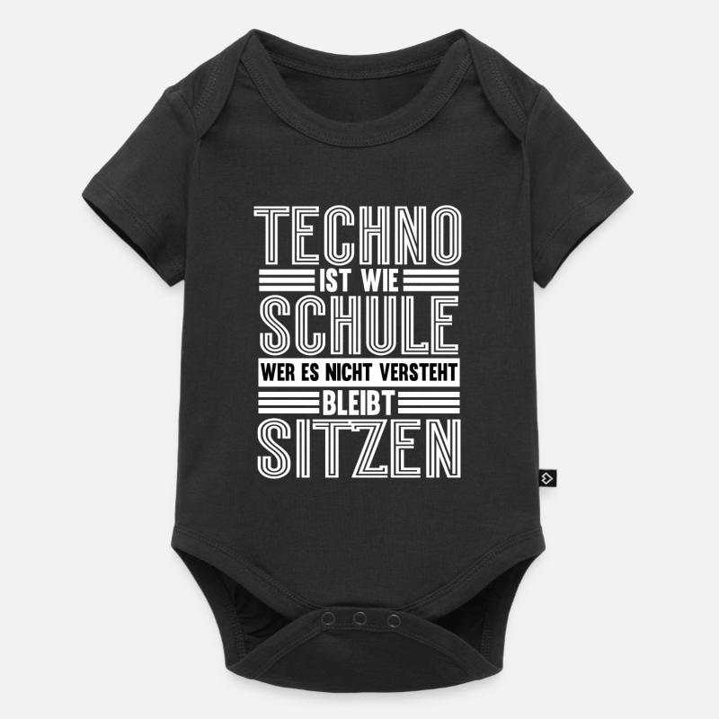 Techno Ist Wie Schule Techno - Baby Premium Kurzarmbody - Schwarz