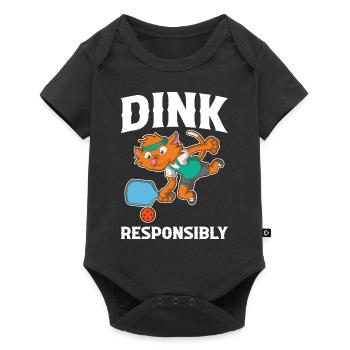 Dink Responsibly Pickleball Pickleball Geschenk - Baby Premium Kurzarmbody - Schwarz - Vorne