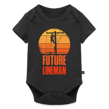 Future Lineman Elektiker Geschenk - Baby Premium Kurzarmbody - Schwarz - Vorne